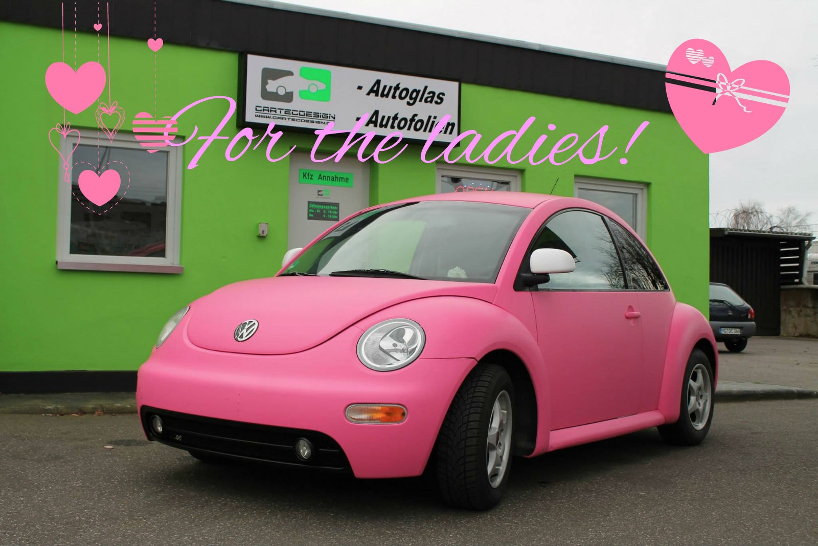 pink volkswagen beetle car