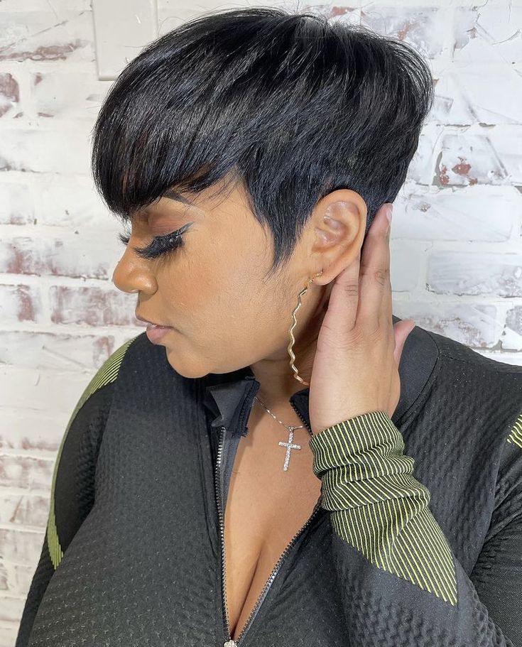 pixie haircut black hair