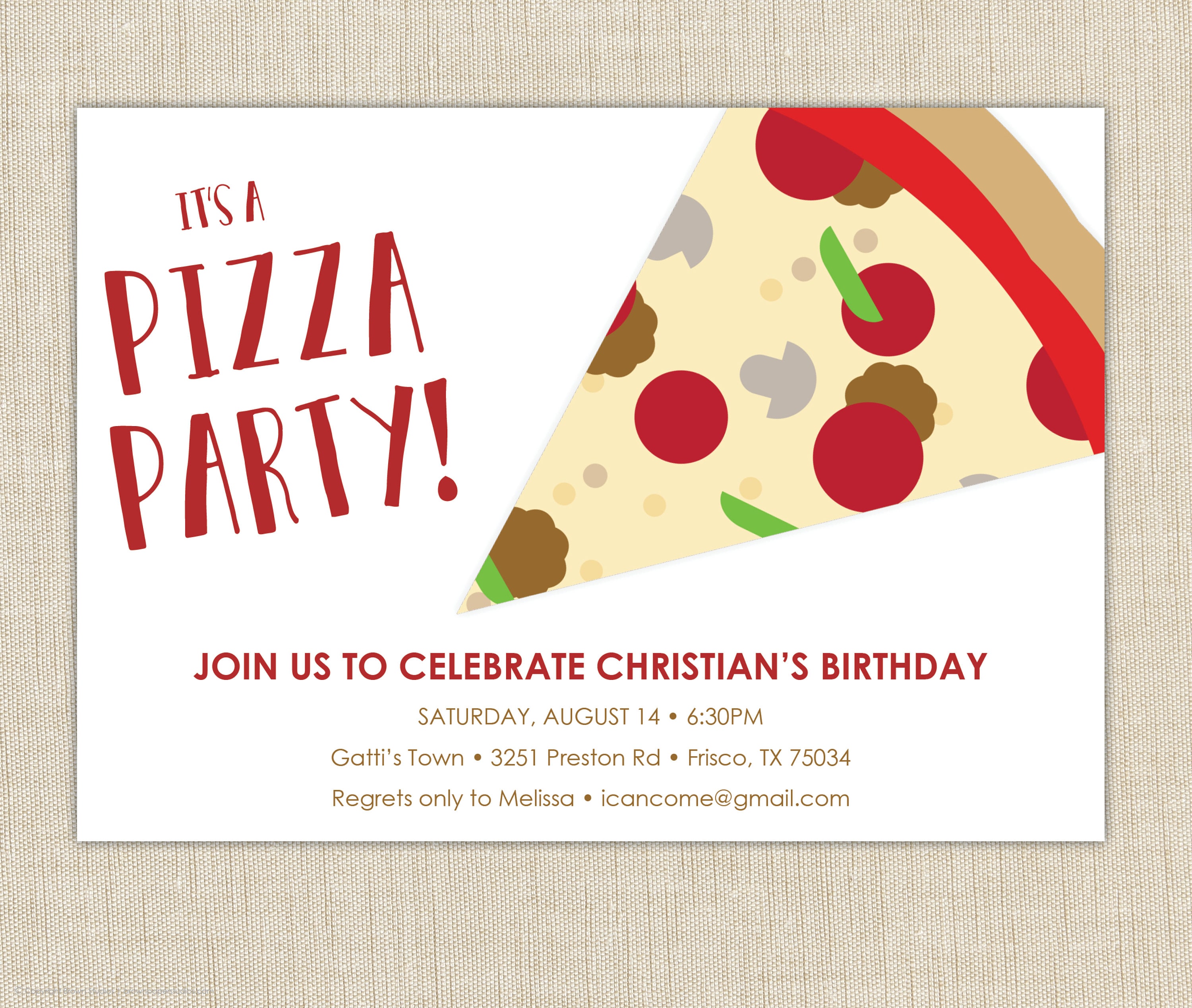 pizza party invite