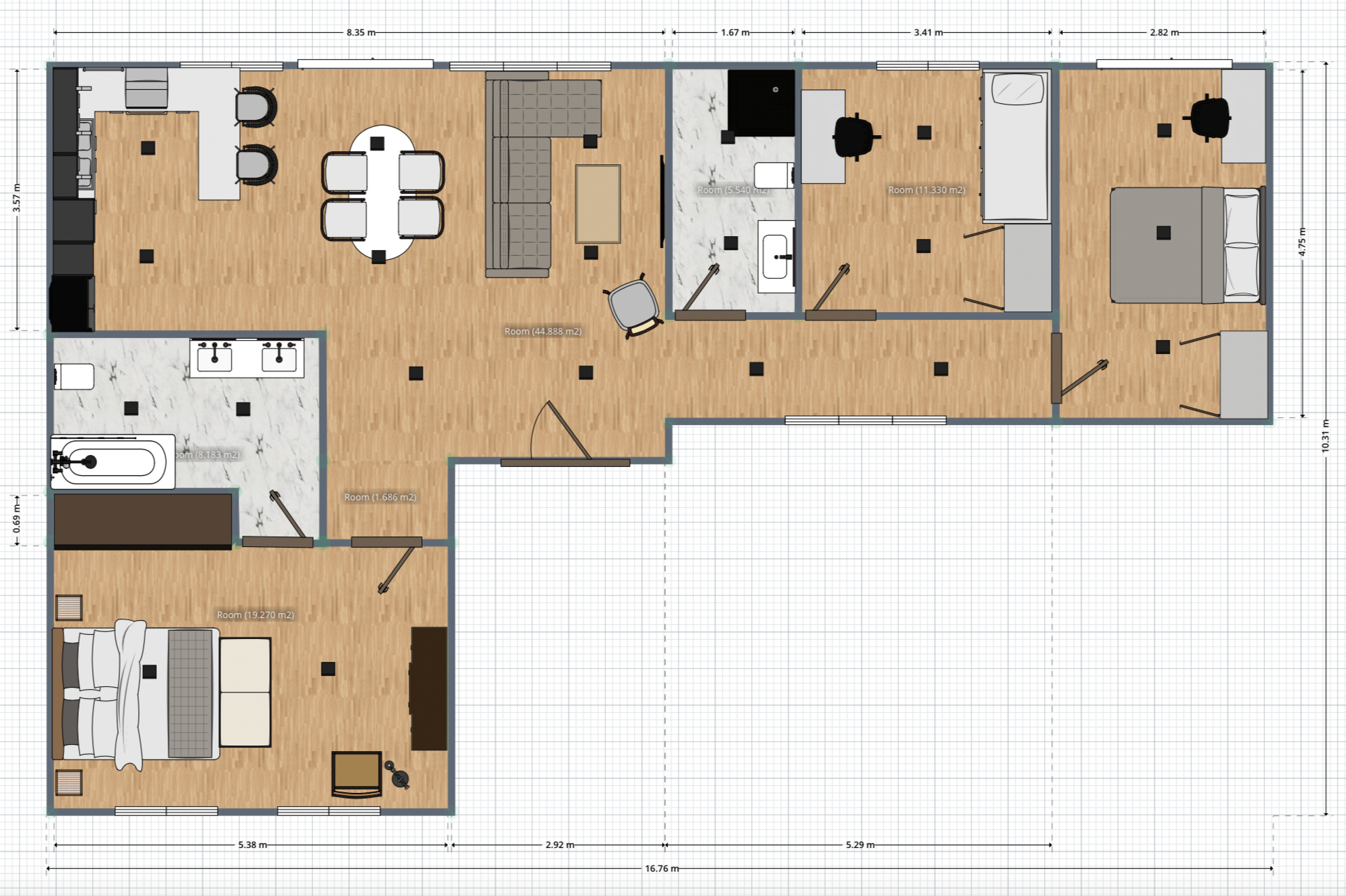 planos de casas 3 habitaciones 1 planta