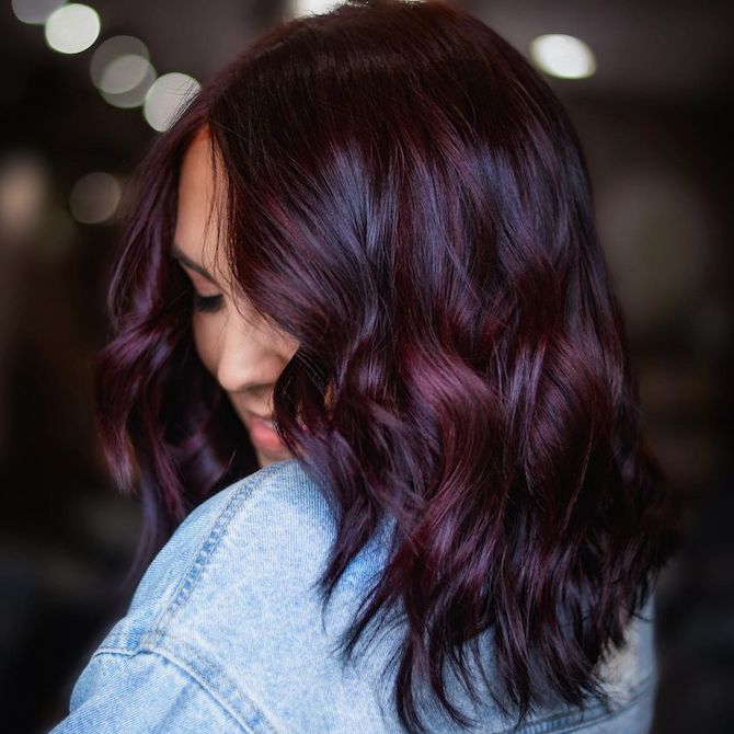 plum dyed hair