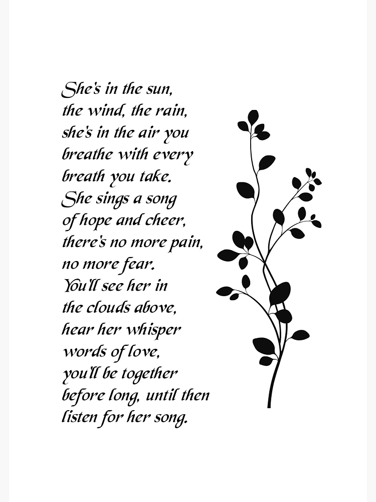 poems for the loss of a sister