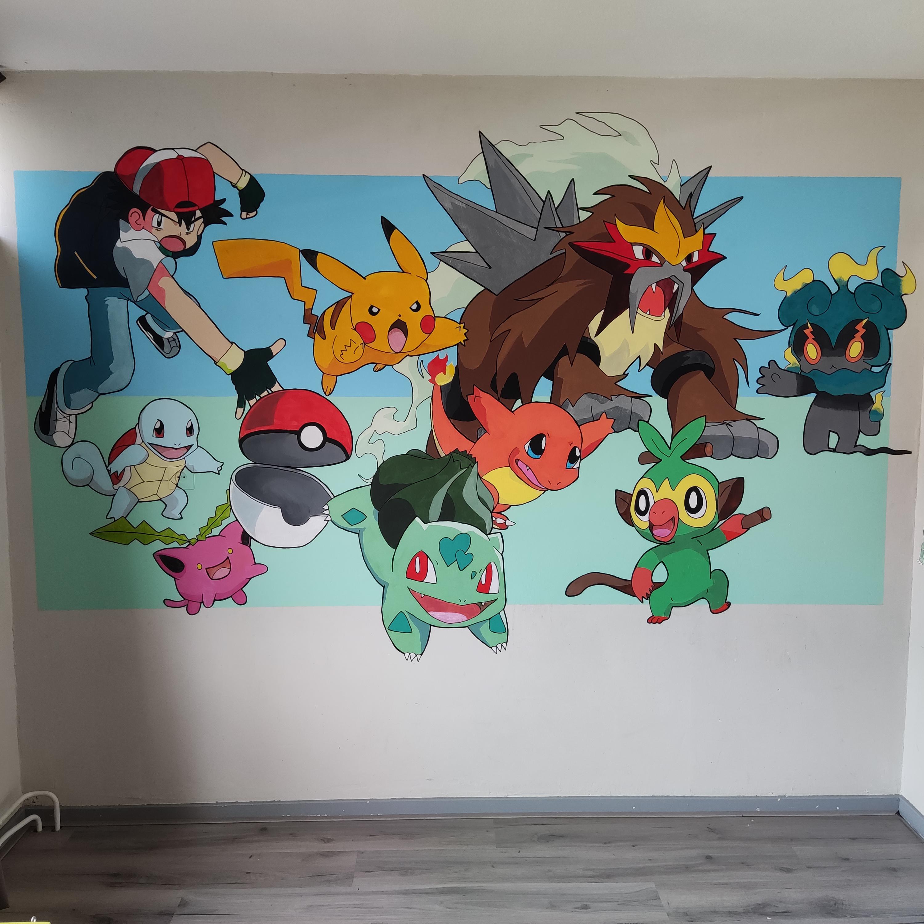 pokemon wall painting