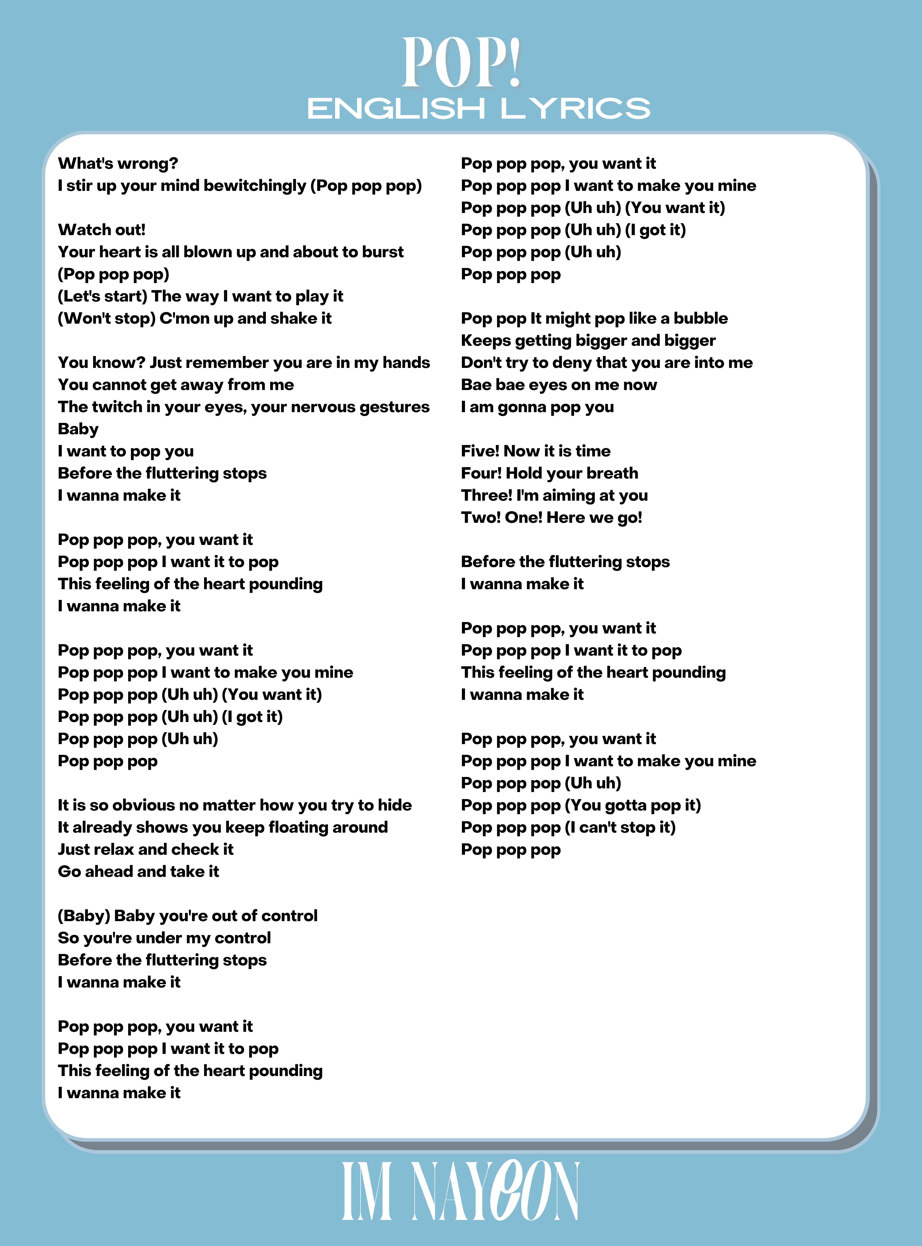 pop nayeon lyrics