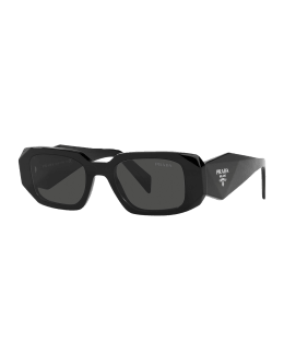 prada acetate rectangle black sunglass