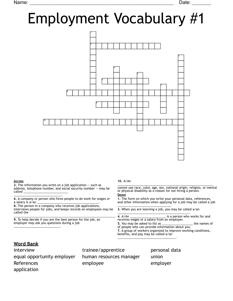 provide an address crossword