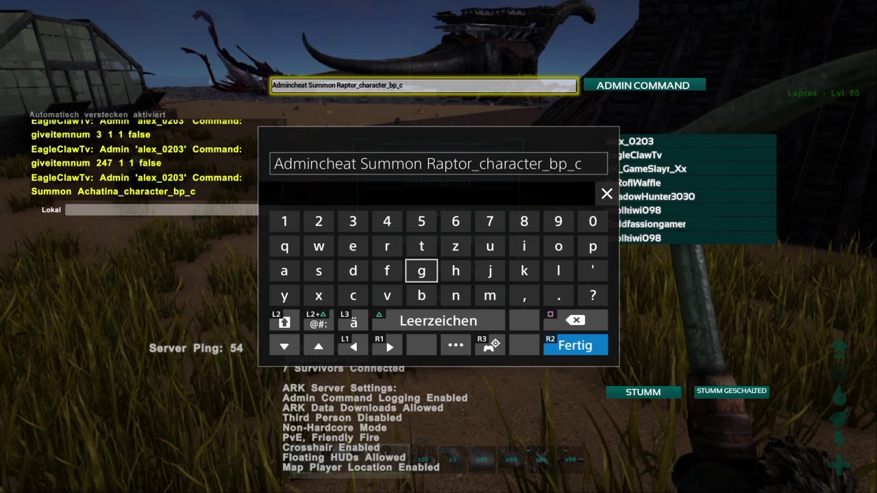 ps4 ark spawn commands