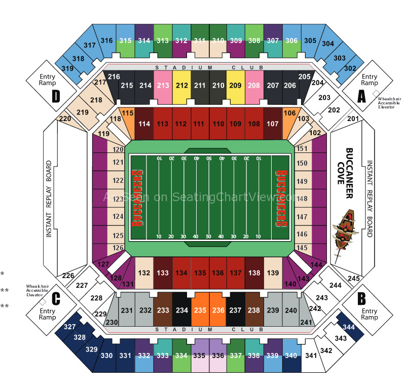 raymond james stadium sections