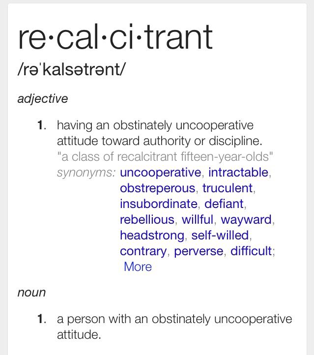 recalcritant