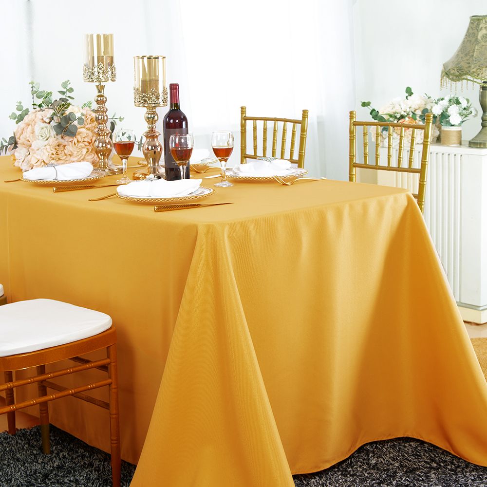 rectangular gold tablecloth