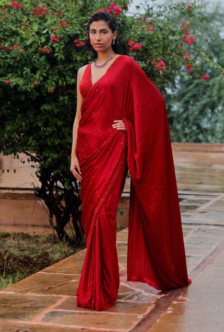 red saree pinterest