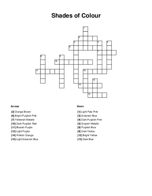 red shade crossword