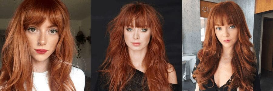 redhead bangs