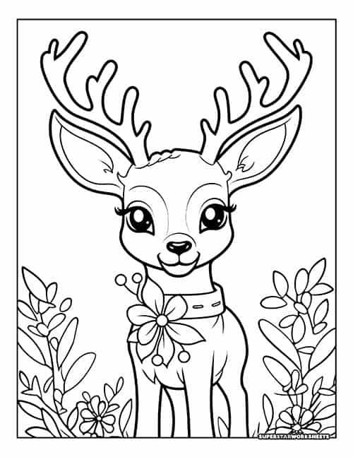 reindeer coloring sheet