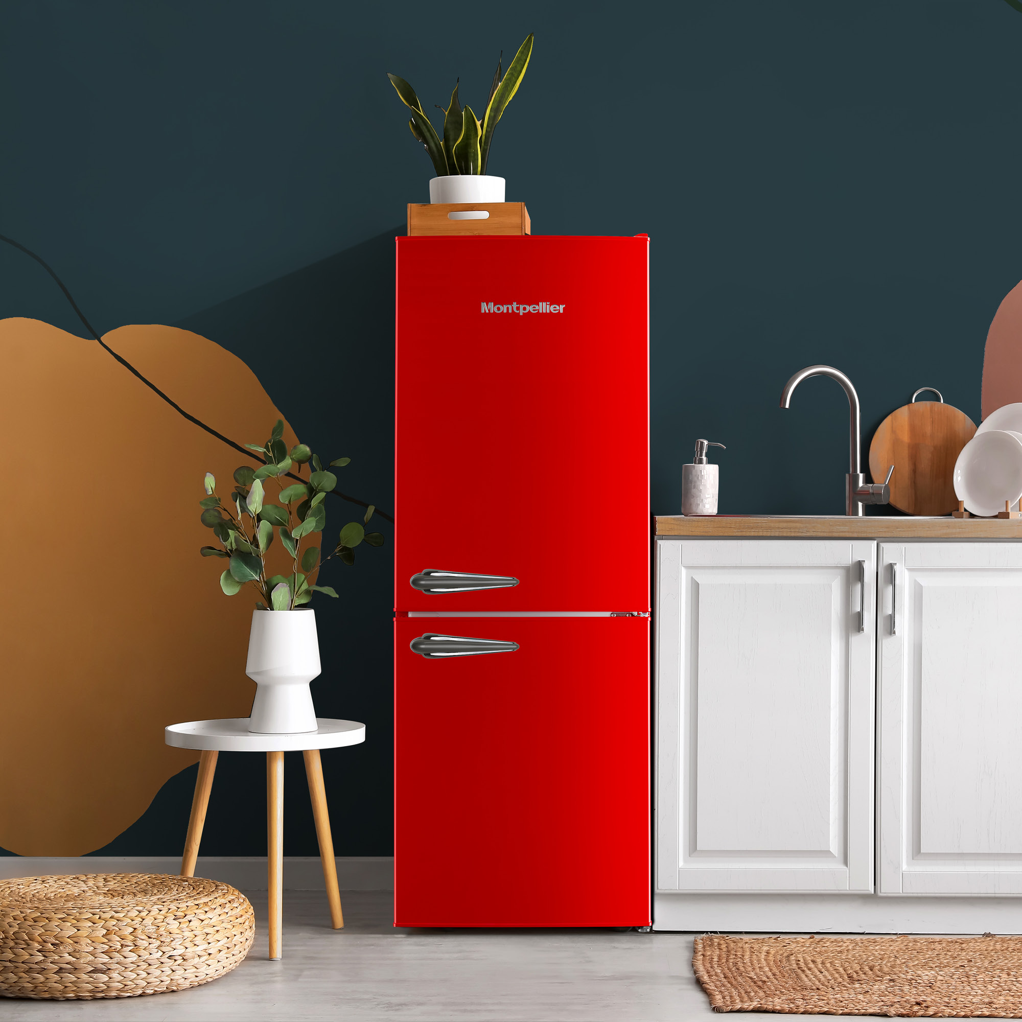 retro refrigerator red