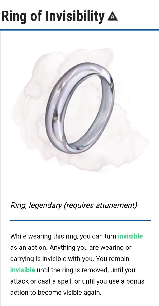 ring of invisibility 5e