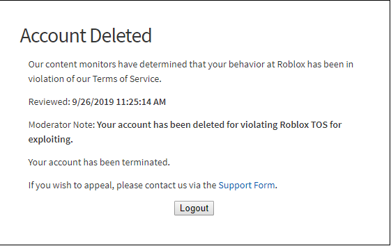 roblox account deletion