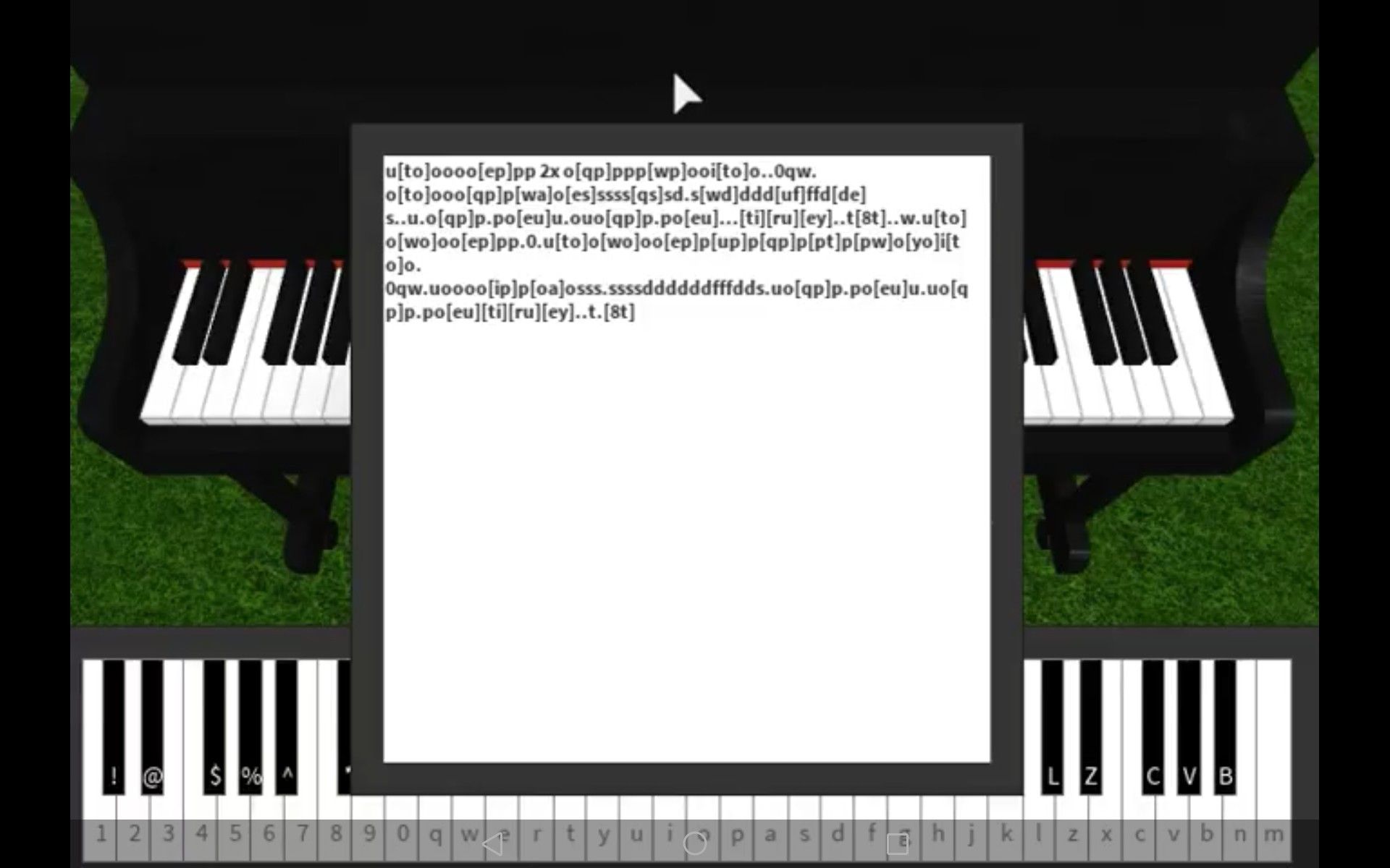 roblox piano music sheets