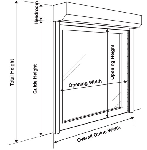 roller shutter height