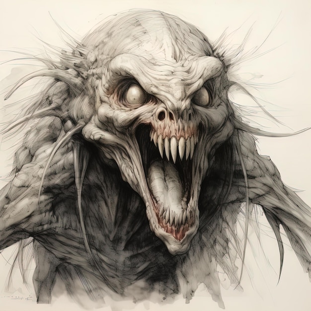 scary monster drawings
