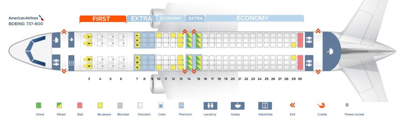 seat configuration boeing 737-800