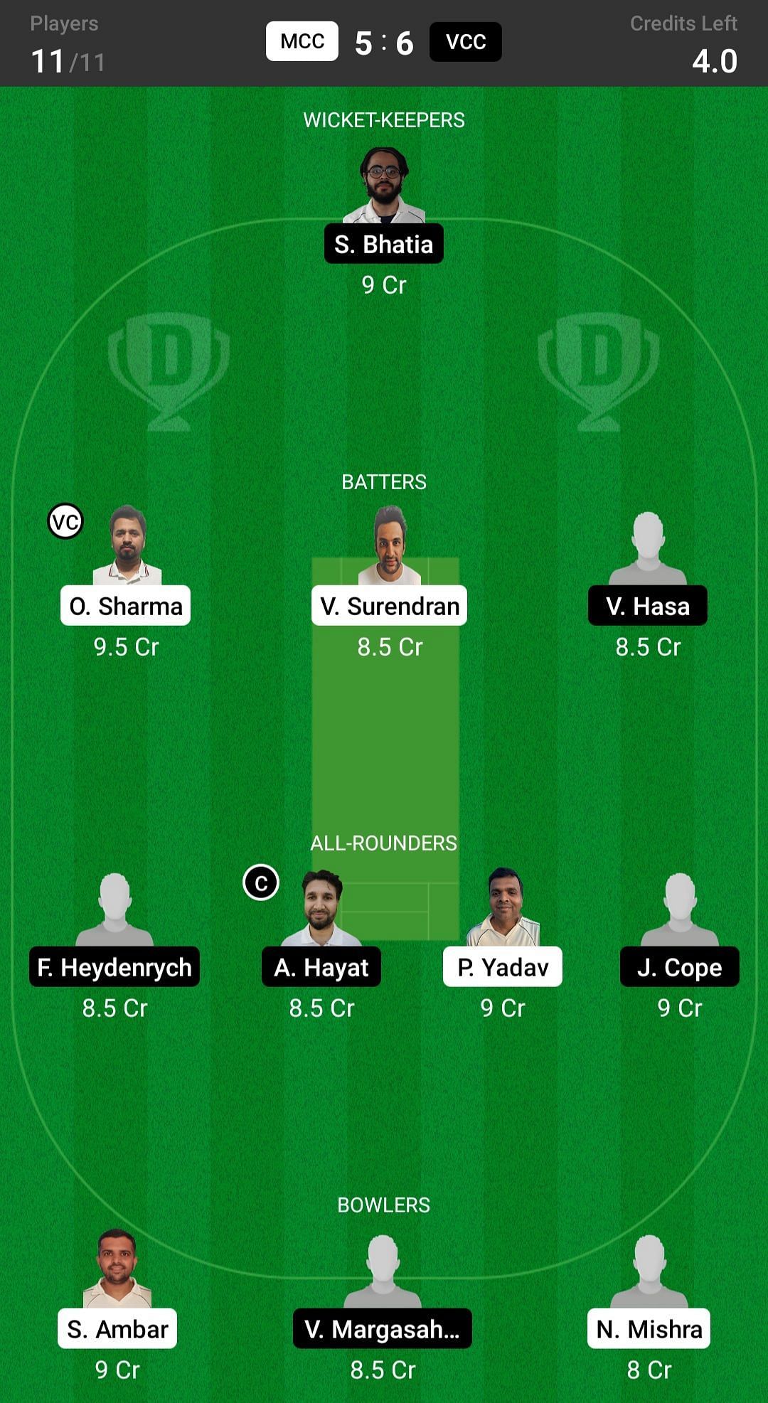 sev vs mci dream11 prediction