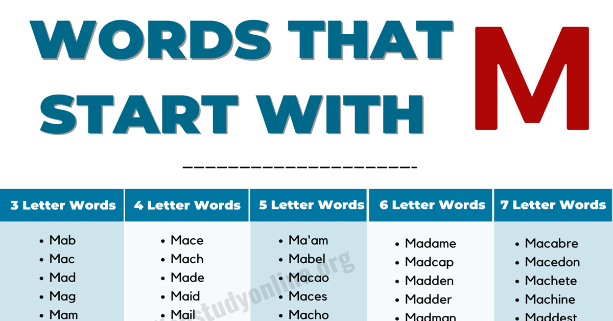 seven letter words starting with m