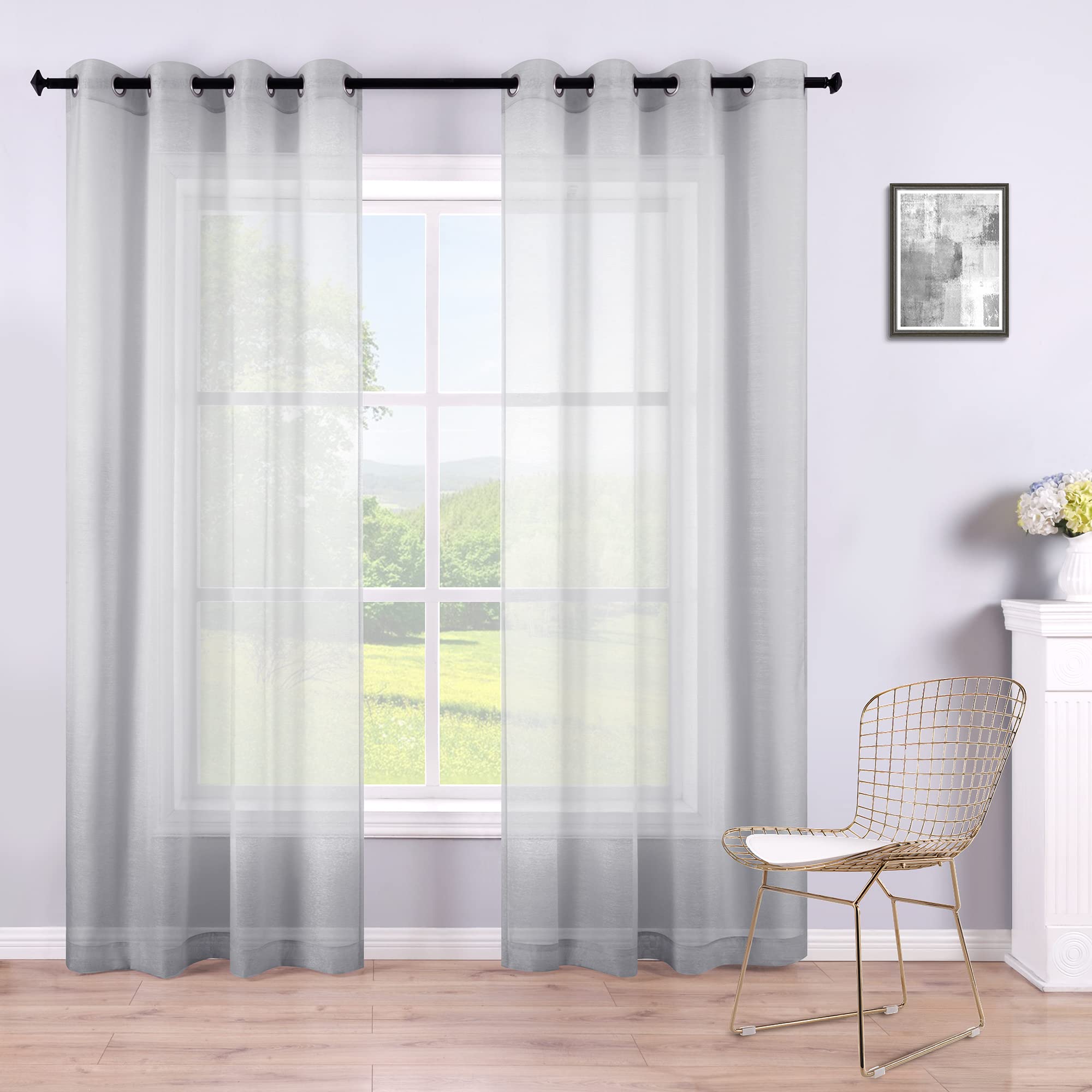 sheer grey curtains