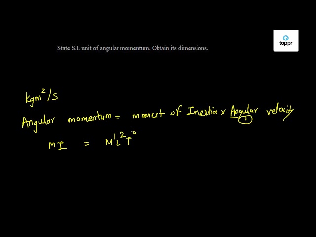 si unit of angular momentum is