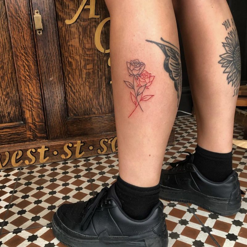 side leg tattoos for females