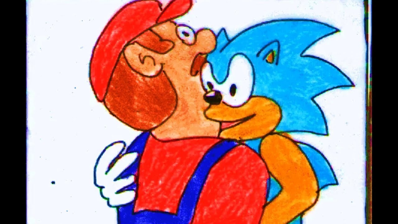 sonic and mario kissing