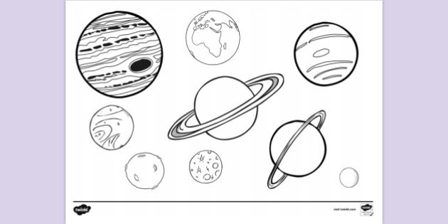 space colouring pages