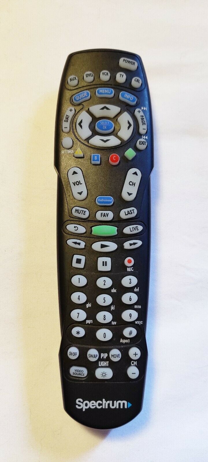 spectrum remote control buttons
