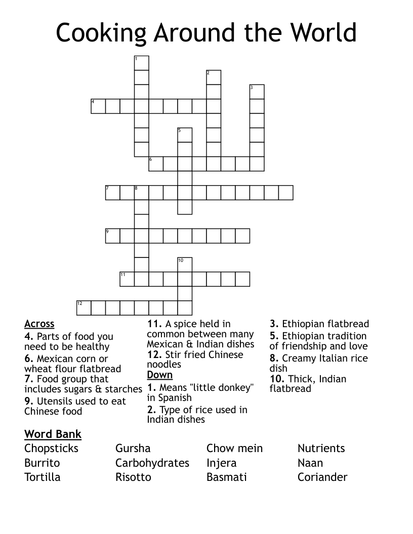 spiced rice dish crossword