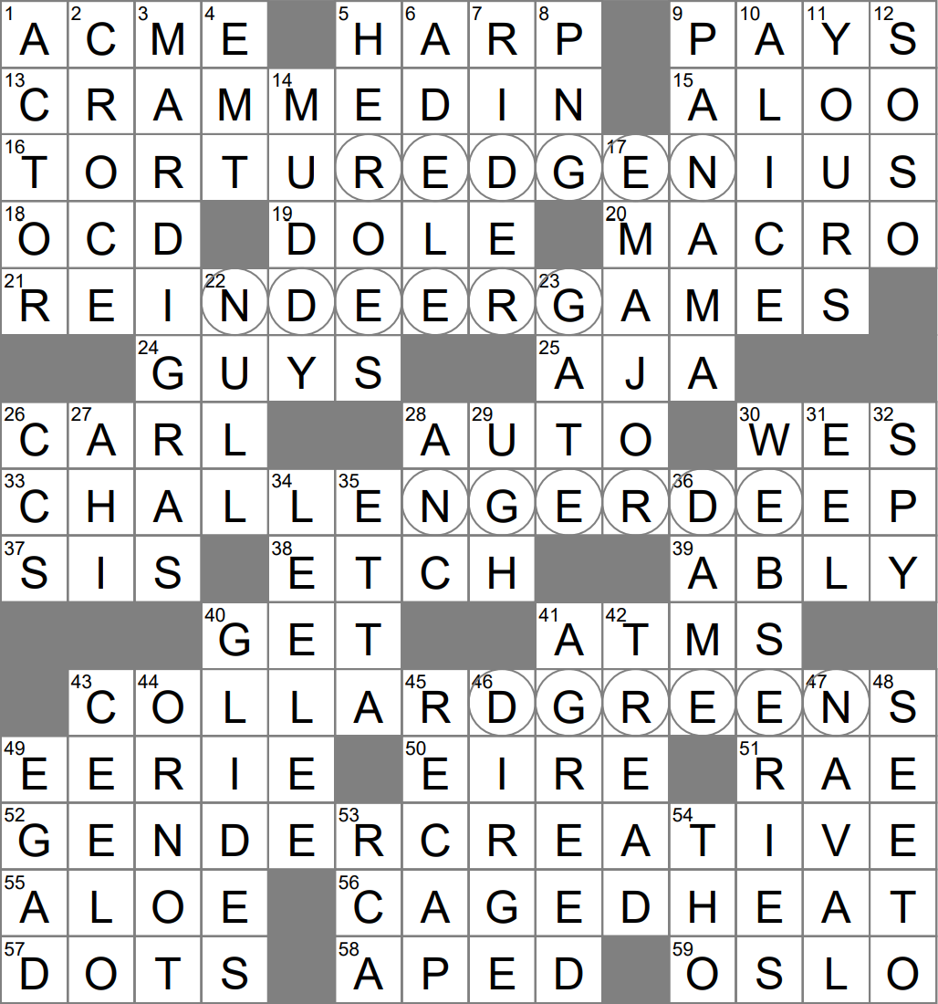 spine-tingling daily themed crossword