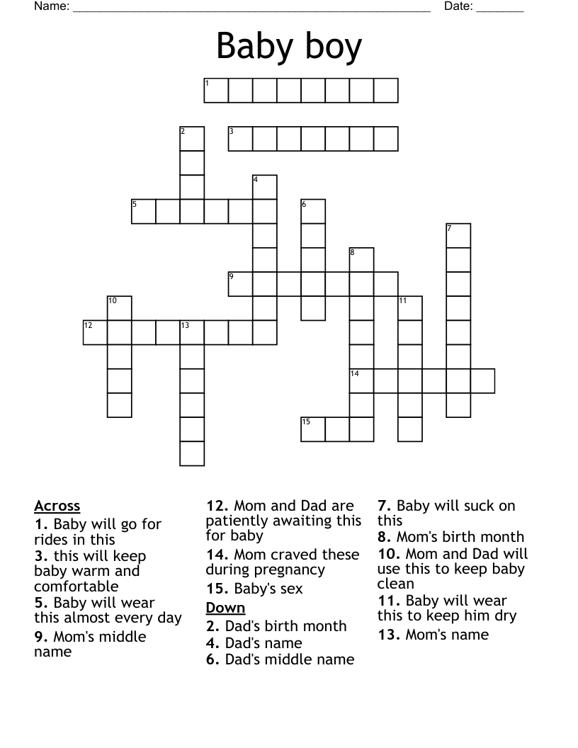 sponsored boy crossword clue
