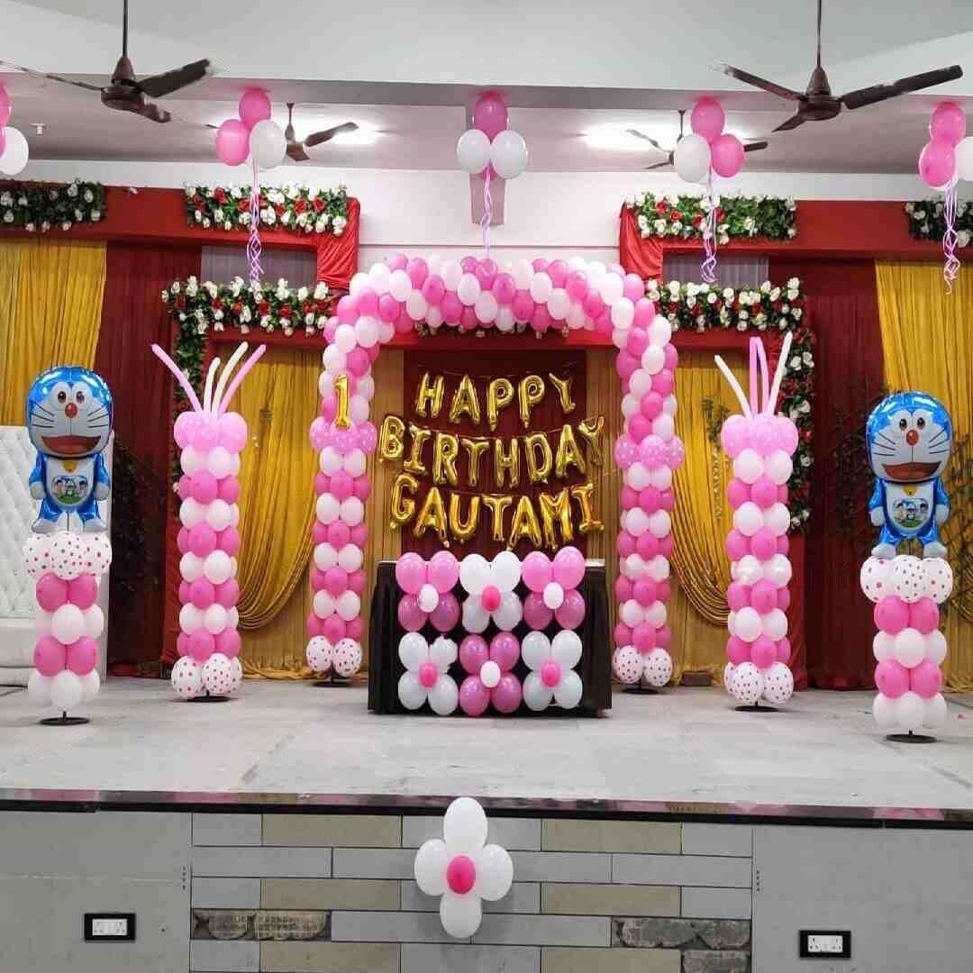 stage balloon decoration for birthday