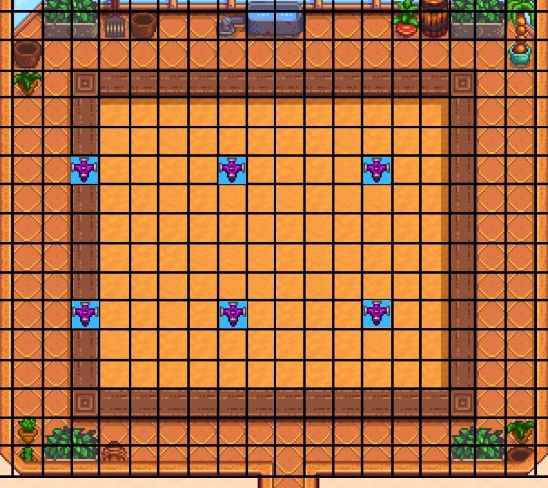 stardew valley greenhouse sprinkler layout