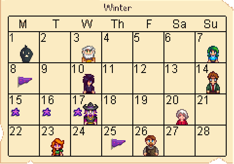 stardew valley sebastian schedule