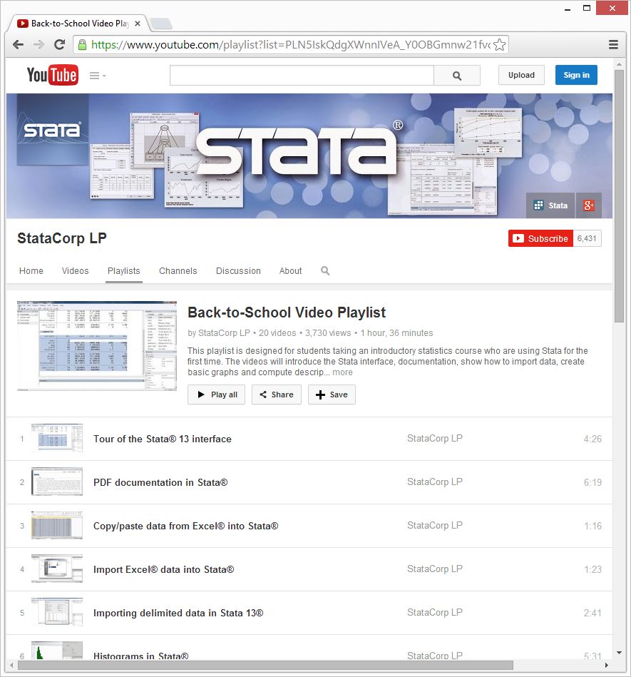 stata youtube channel