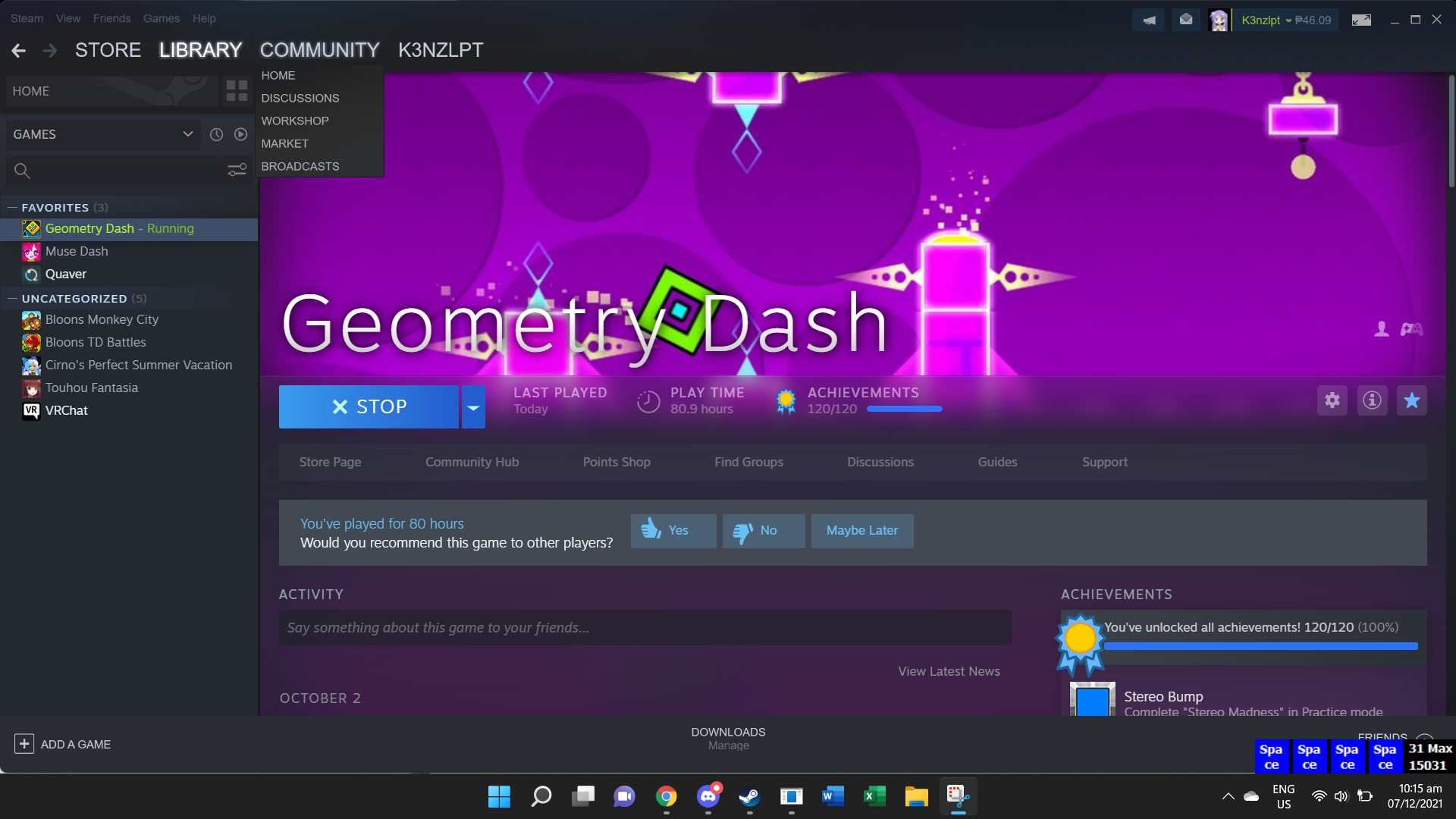 steam geometry dash