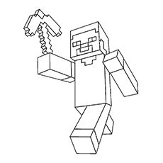 steve from minecraft coloring page