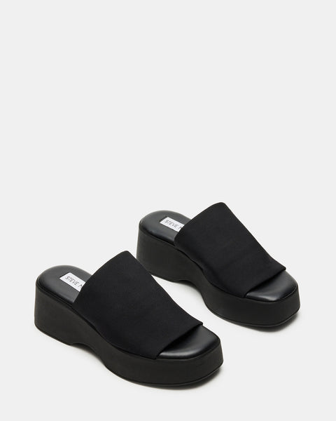 steve madden black wedge sandals