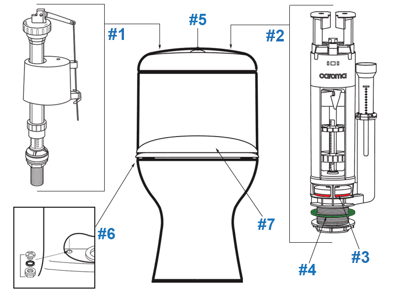 stylus toilet parts