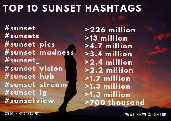 sunsets hashtags