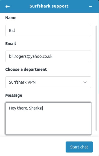 surfshark live chat