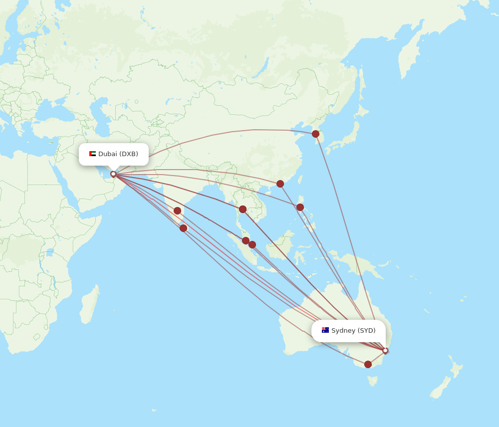 sydney to dubai flight distance