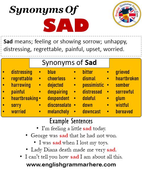 synonyms sad