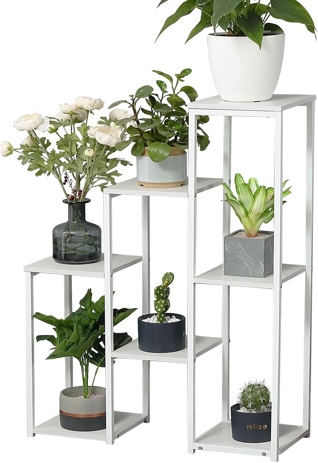 tall white plant stand