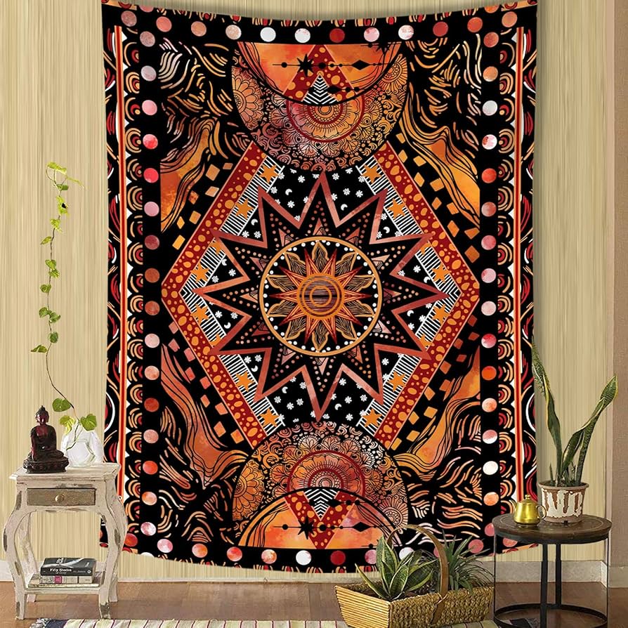 tapestry on the wall